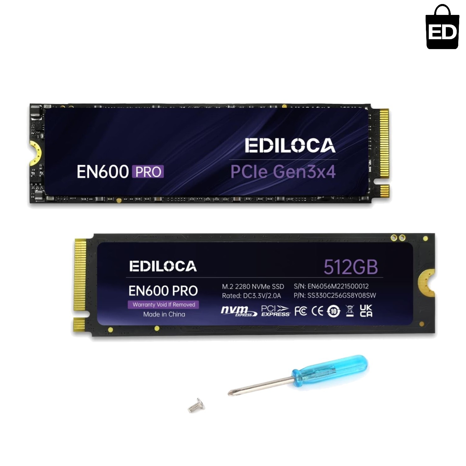 High Performance 512GB EN600 Pro SSD, PCIe 3.0 Gen3 x4 - Fast & Reliable Storage
