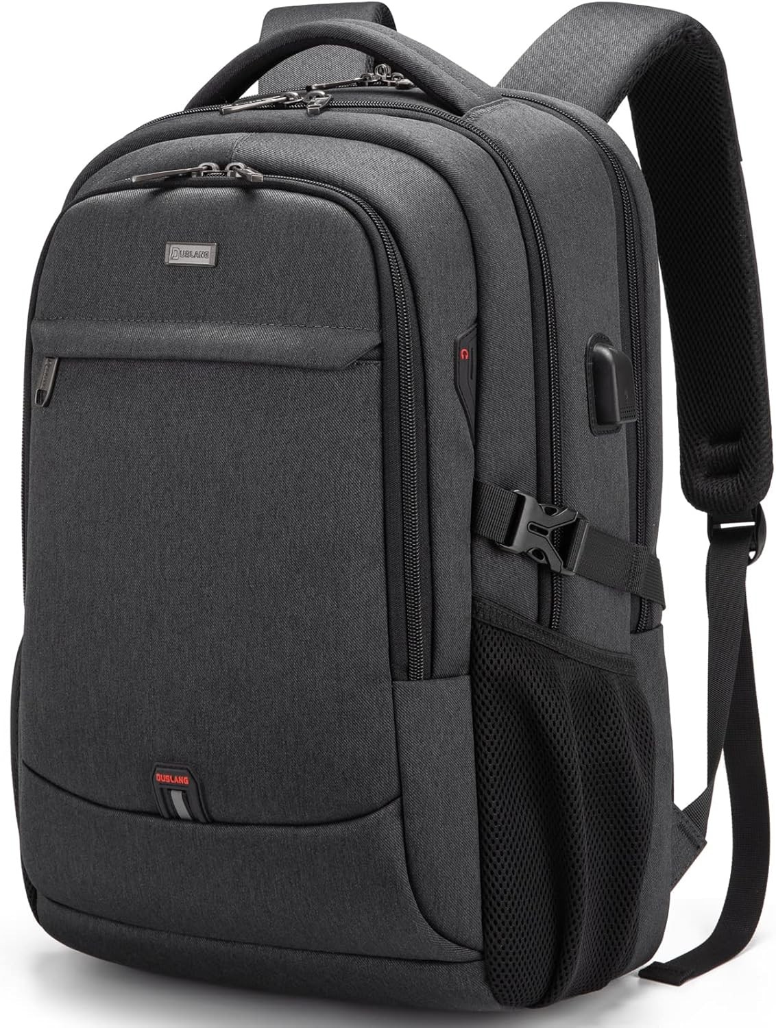 DUSLANG 17 Inch Laptop Backpack Water Resistant USB Port Black