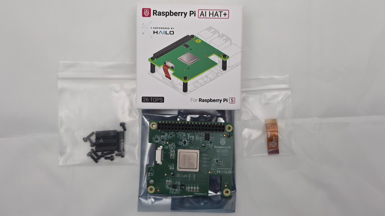 Used, Official Raspberry Pi 5 AI HAT+ (26 TOPS) HAILO-8 AI ACCELERATOR