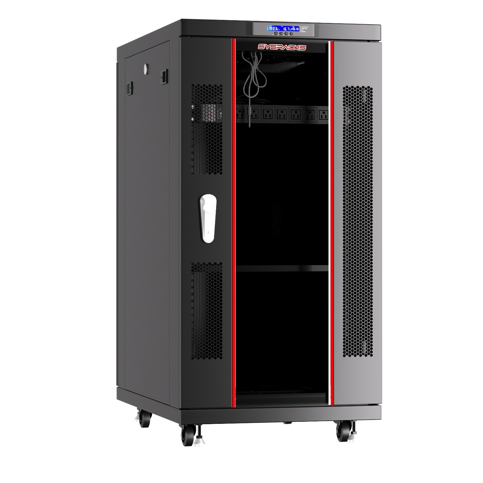 Sysracks 22U 39" Deep 19" IT Data Free Standing Server Rack Cabinet Enclosure 