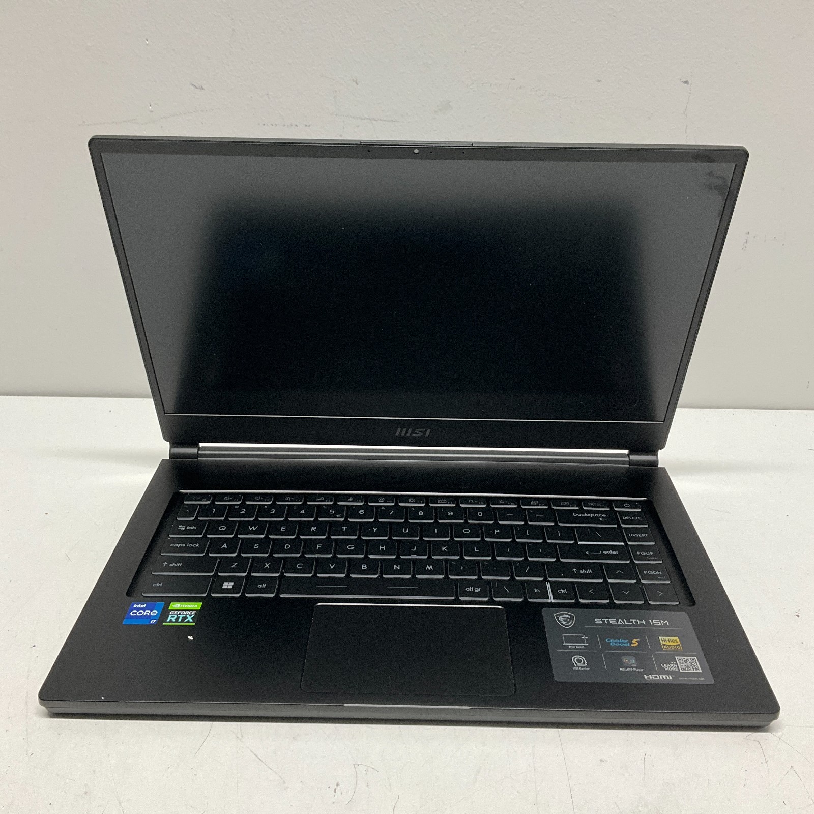 MSI Stealth 15M 15.6 - i7 11th NVIDIA RTX Laptop FOR PARTS ONLY NO POWER AS IS