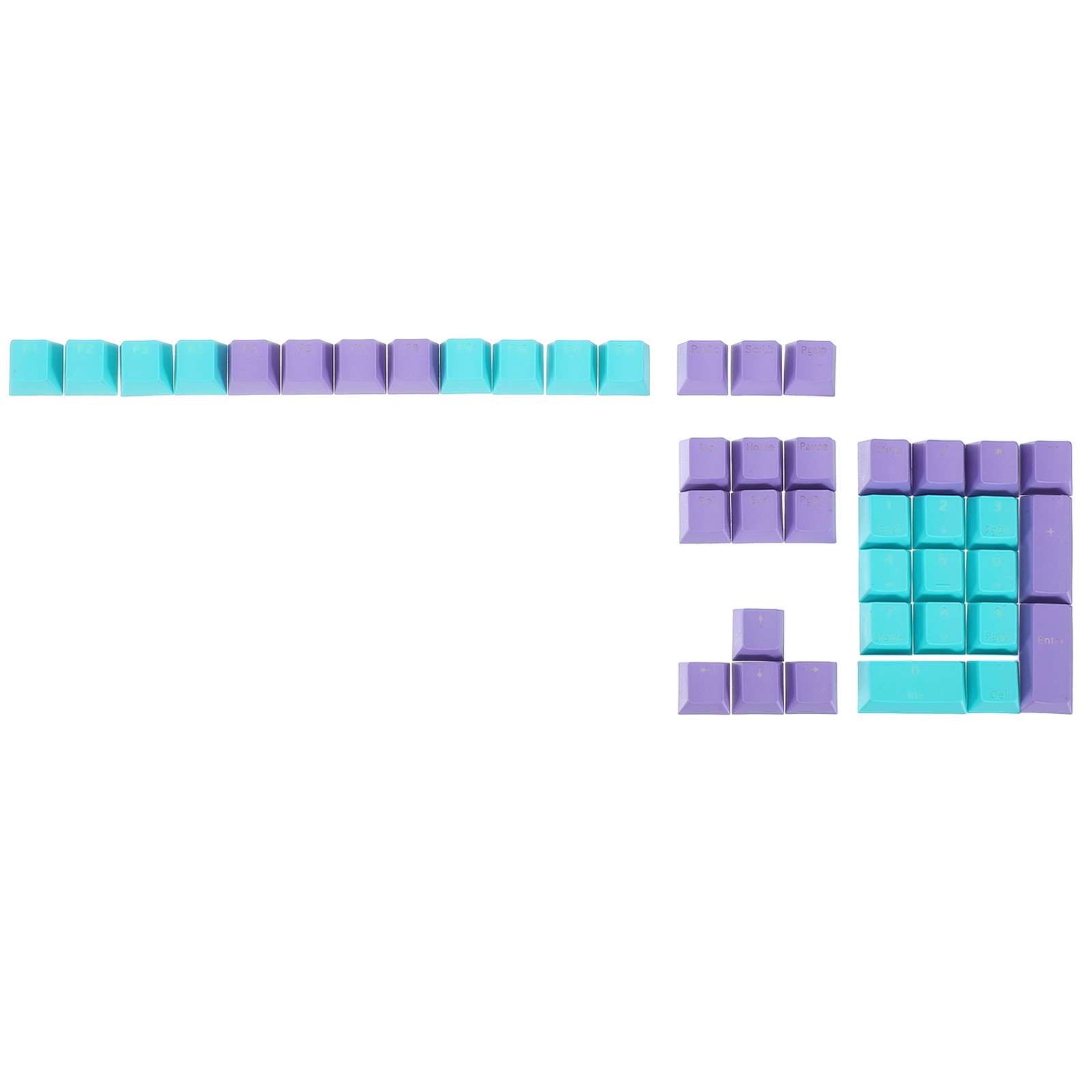 42 Key PBT Keycap Set Mechanical Numeric Keypads for Keyboard, Purple Blue