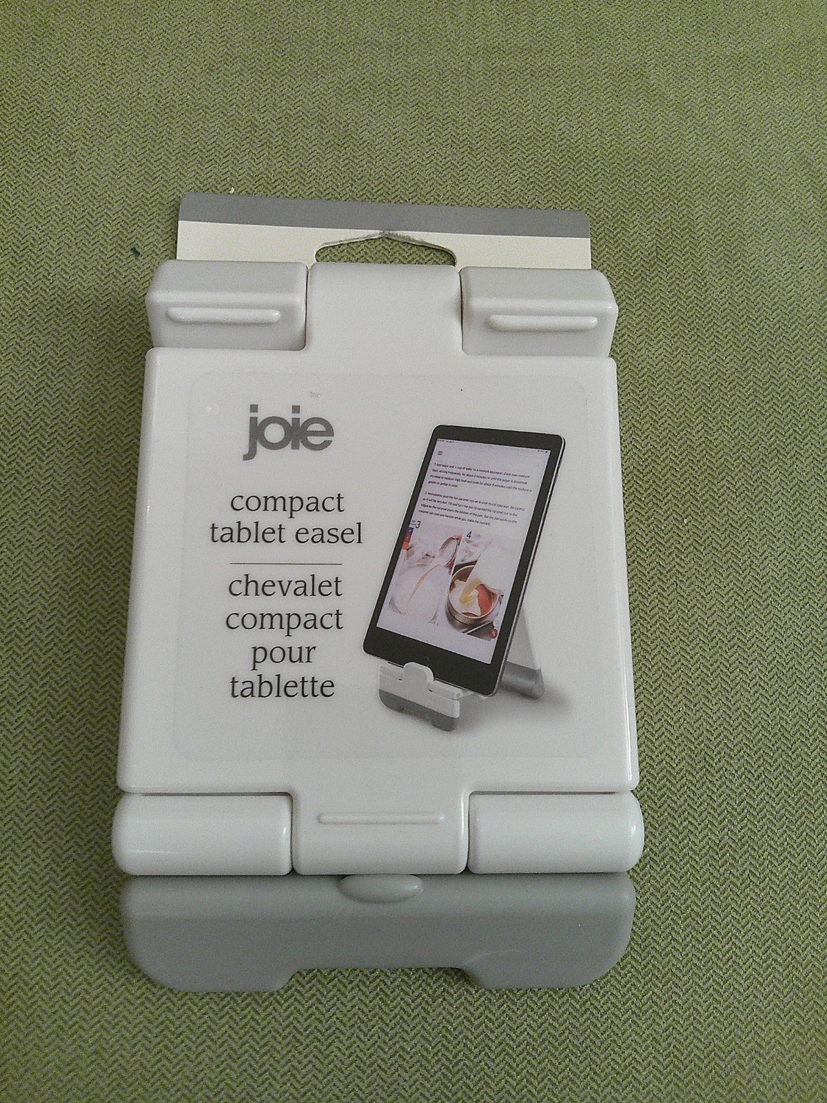 Joie Compact (Foldable) Tablet Easel Stand, White with Gray