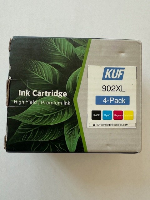 902XL Ink Cartridge High Yield Premium Ink 4 Pack Black Cyan Magenta Yellow