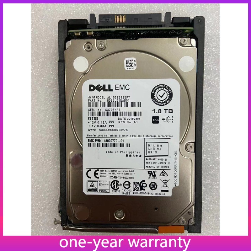 1PCS D4 2S10 1800 EMC D4-2S10-1800 005053154 005053155 1.8T Hard Disk New