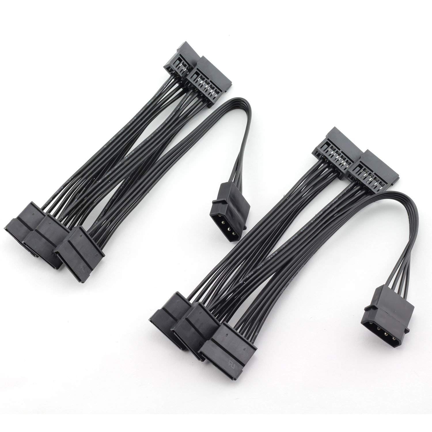MEETOOT 2pcs IDE to SATA Power Cable IDE Large 4 Pin to PC Server Hard Drive ...