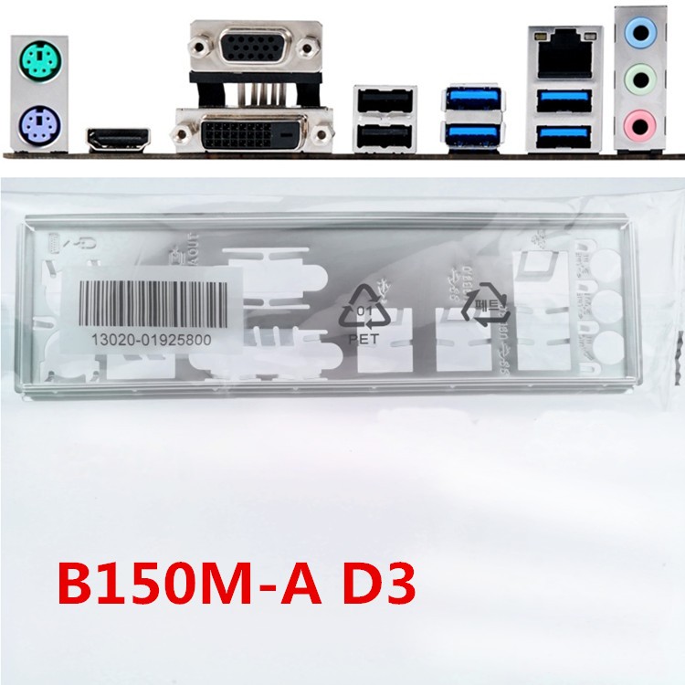 Original For Asus B150M-A D3 Shield I/O IO Rear Baffle Backplate Motherboard