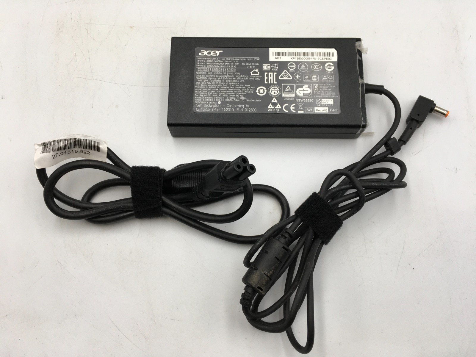 Original  Acer 135W  AC Power Adapter PA-1131-16 ADP-135KB 19V 7.1A Charger  RS.