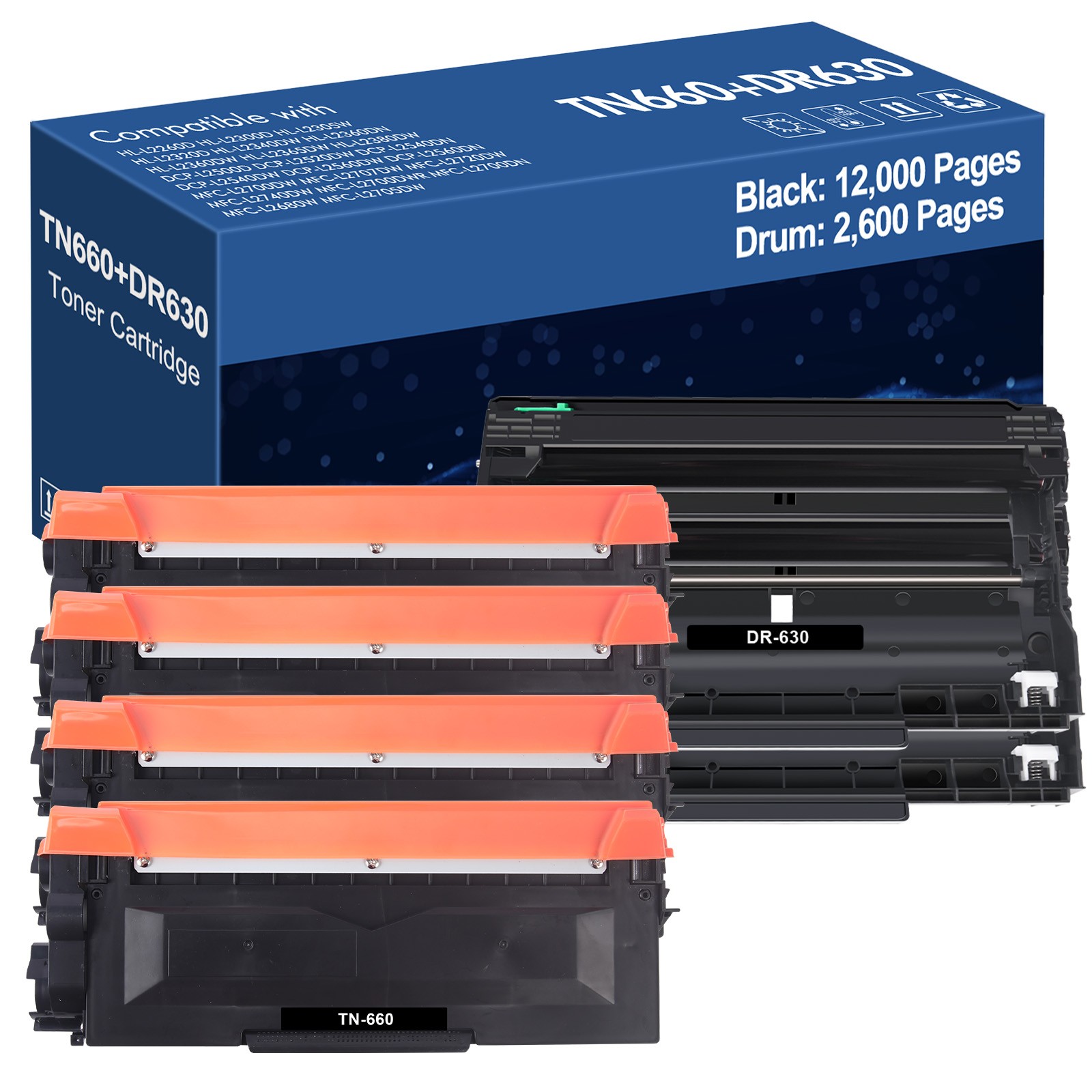 TN660 Toner & DR630 Drum Uint SET For Brother MFC-L2700DW HL-L2320D L2380DW LOT