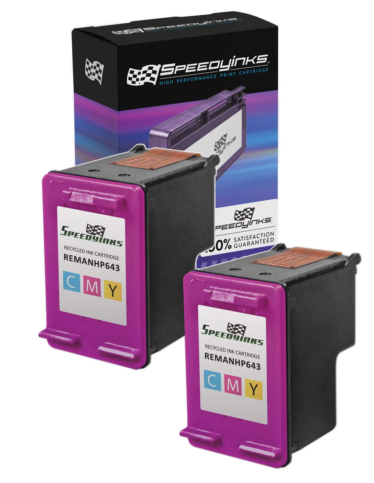 Reman Ink Cartridge Replacement for HP 60 CC643WN (2 Pack -TriColor)