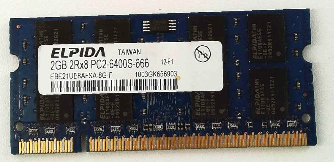 Elpida 🔧 2GB DDR2-800 PC2-6400S SO-DIMM Laptop RAM 🟥 ☆