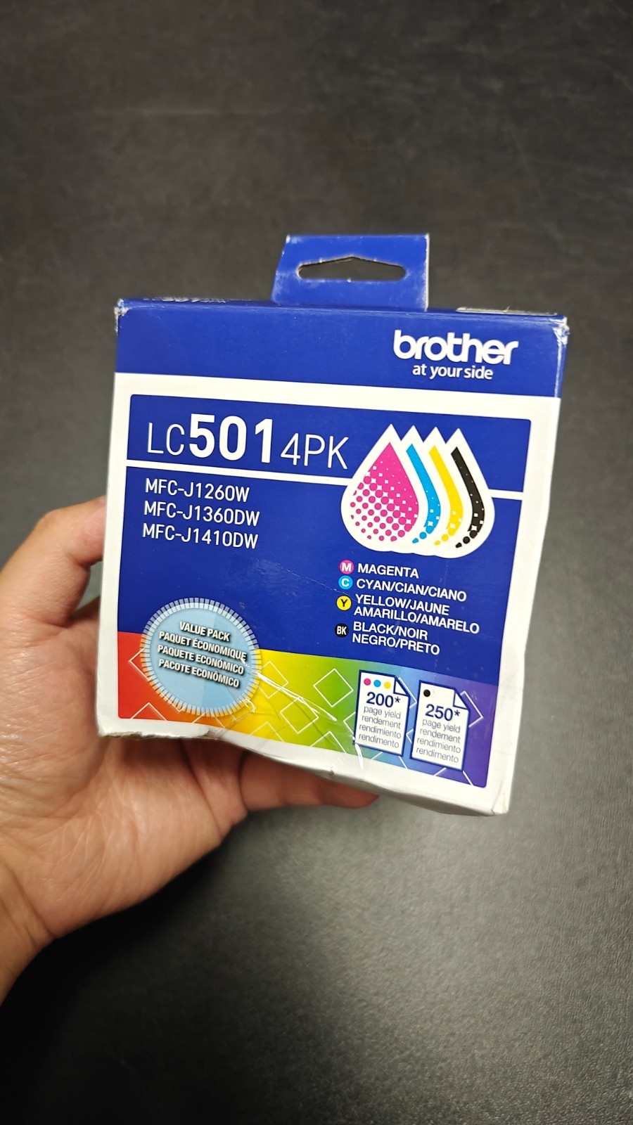 Open Box Brother Genuine LC5014PK 4-Pack  Black, Cyan, Magenta, Yellow Exp 08/28