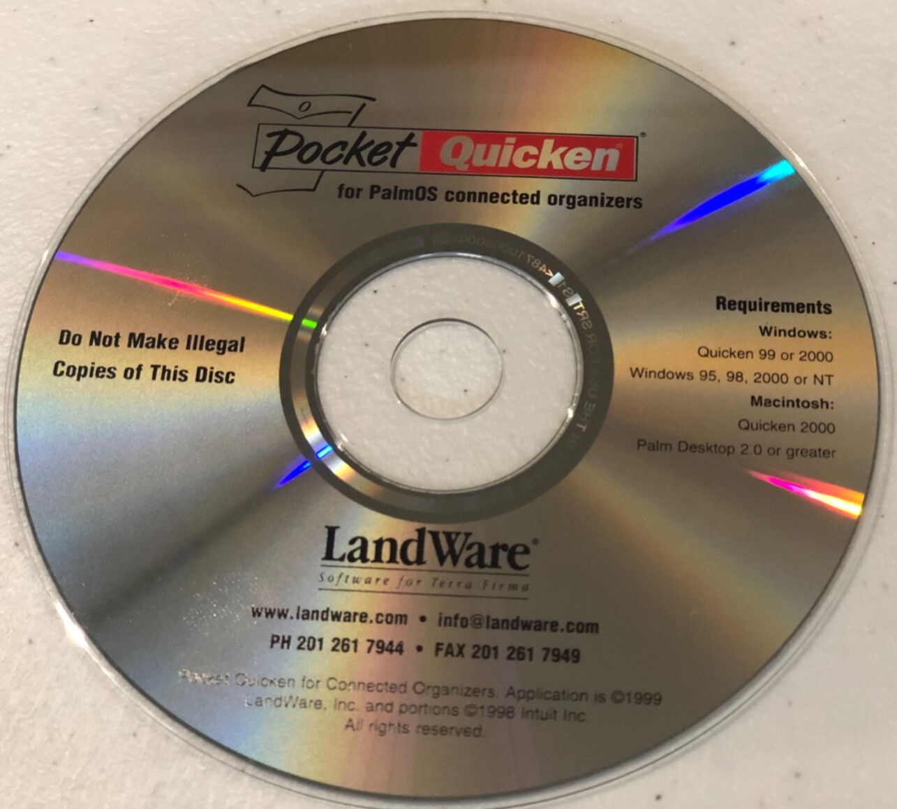 Pocket Quicken for Palm OS/Pocket PC Handhelds - CD only