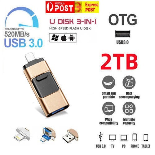 3 in 1 USB 3.0 Flash Drive Memory Photo Stick for  Android Type C