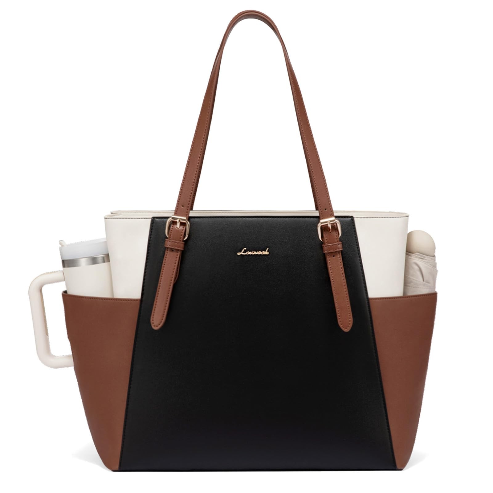 Laptop Tote Bag for Women,Leather Work Computer Briefcase Bag