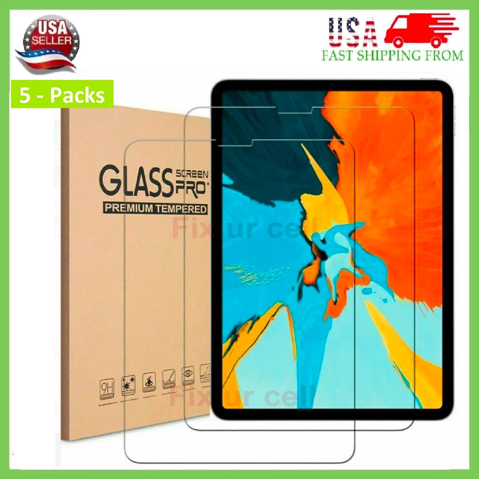 5-Packs For iPad Air 5 (2022) 10.9'' 5th Gen HD Tempered Glass Screen Protector
