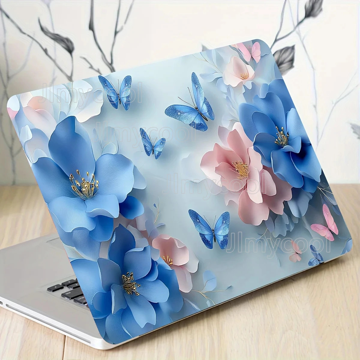 2Pcs Butterfly Scratch Resistant Non-reusable Vinyl Laptop Skin