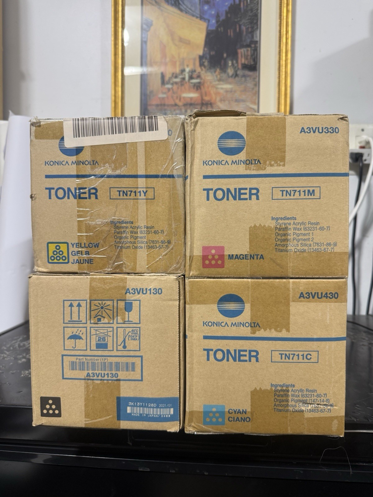 Genuine Konica Minolta TN711 (KMCY) TN711K TN711C TN711M TN711Y,Set Of 4,Sealed