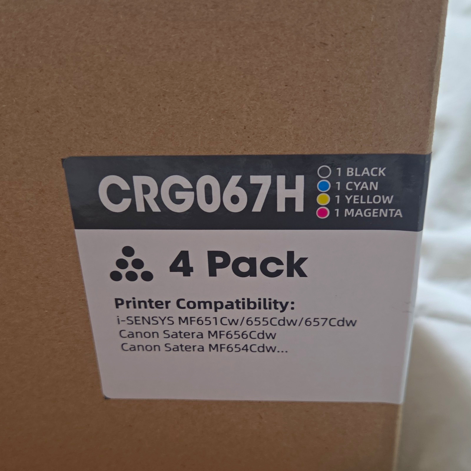 CRG067H Compatible Toner 4-Pack BK/C/Y/M for Canon i-SENSYS MF651/655/657