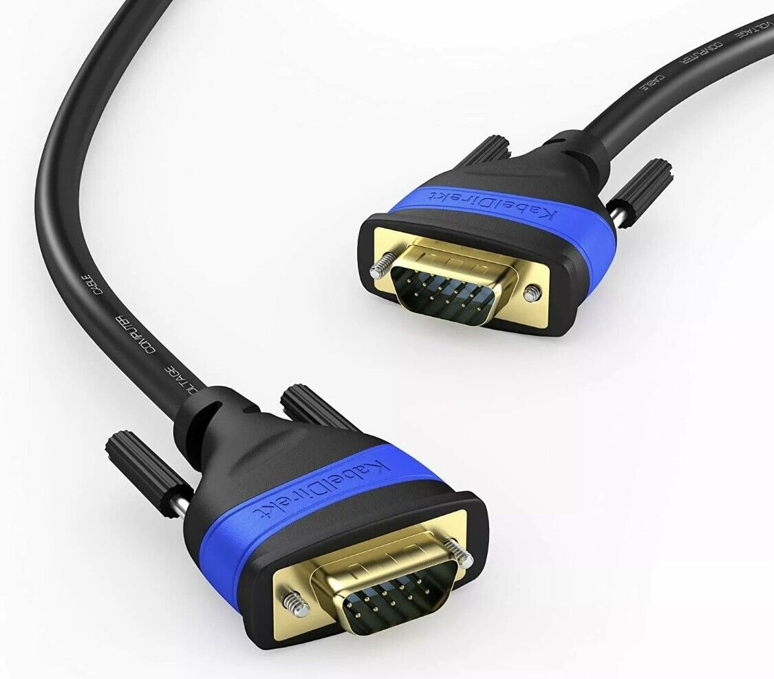 Monitor Cable VGA Cable Male to Male 3 Feet Shield KabelDirekt
