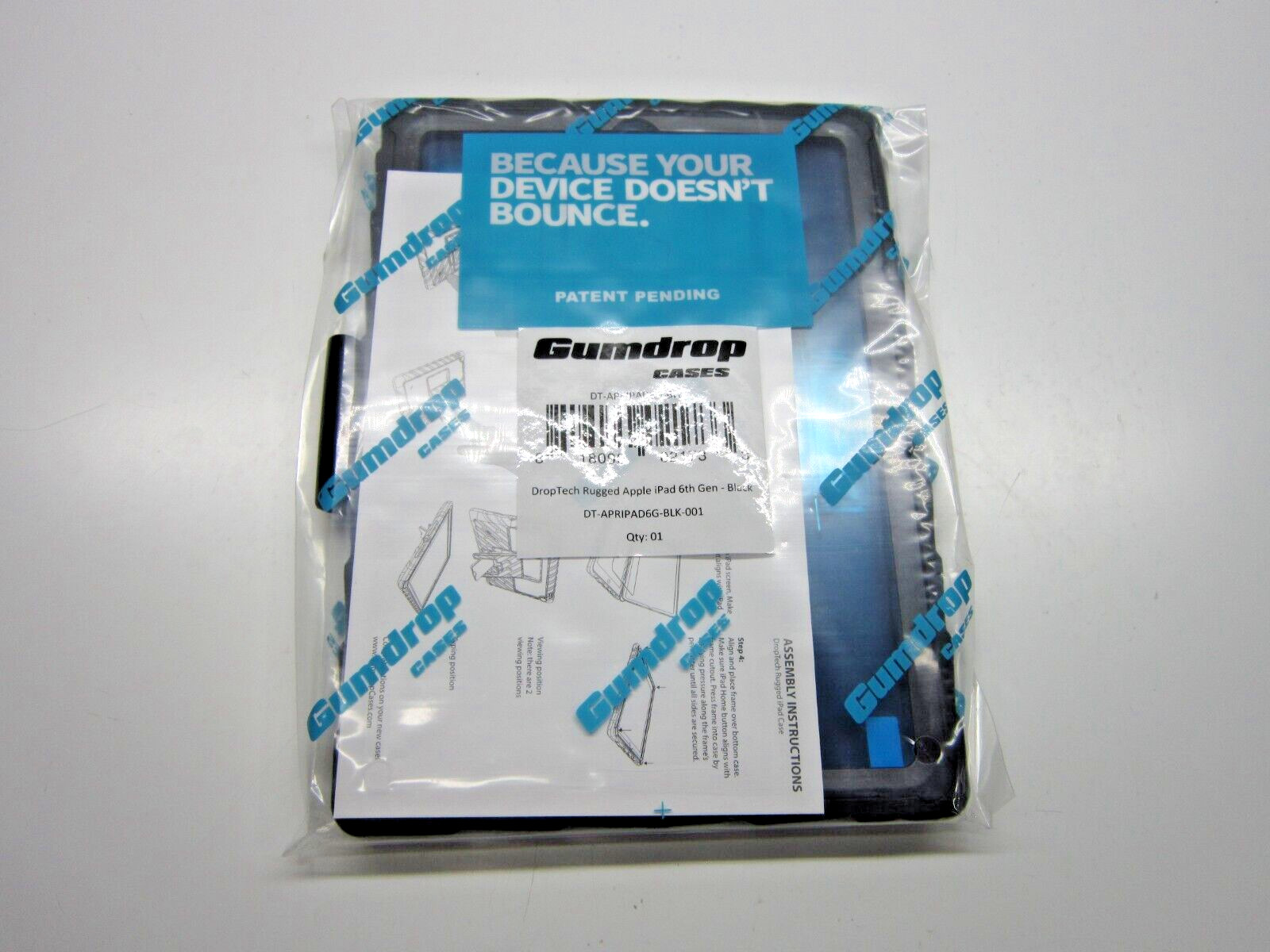 Brand New Gumdrop DropTech Apple iPad 5th/6th Gen Kickstand Case - Black & Clear