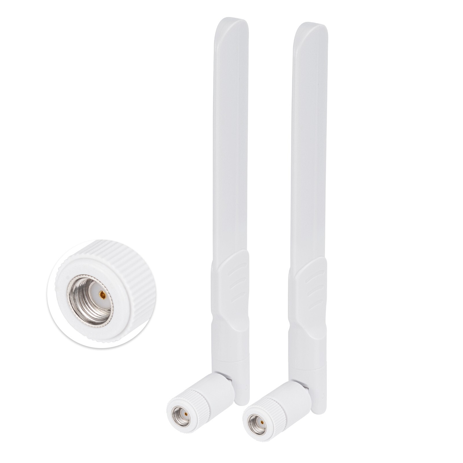 2pcs Bingfu Dual Band WiFi MIMO Antenna RP-SMA Male White for Security IP Camera