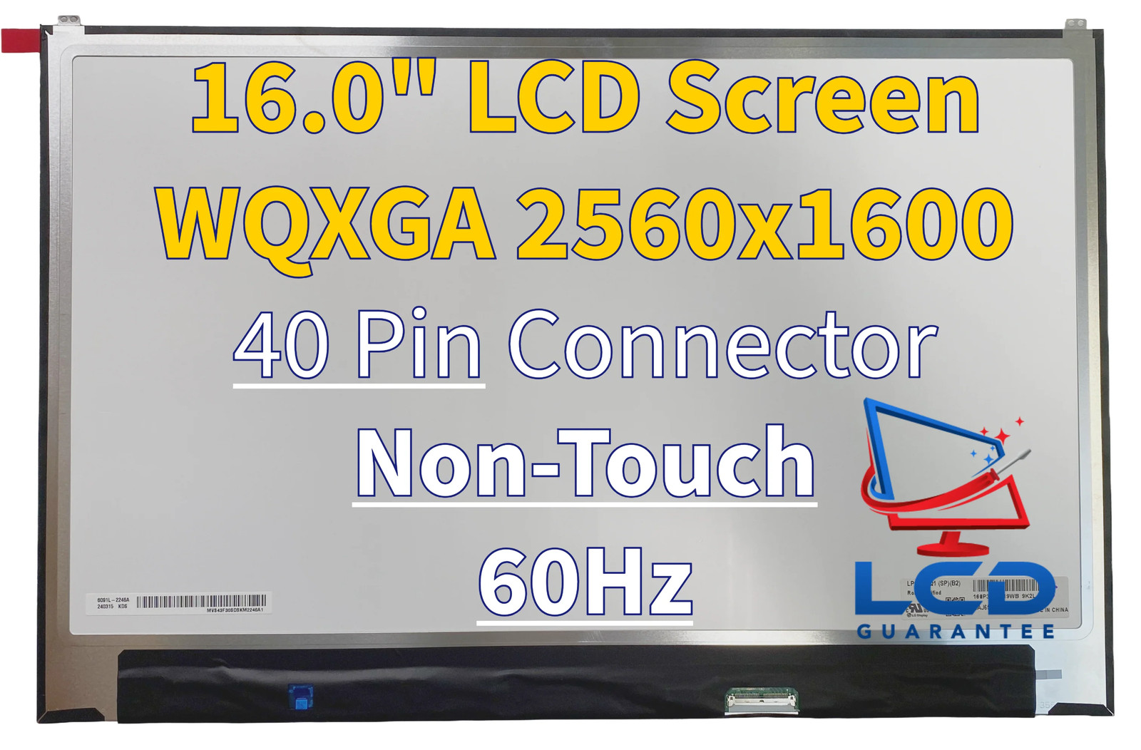 LG Gram 16Z90P-N.APS5U1 16" Non-Touch IPS WQXGA Replacement LCD Screen Panel