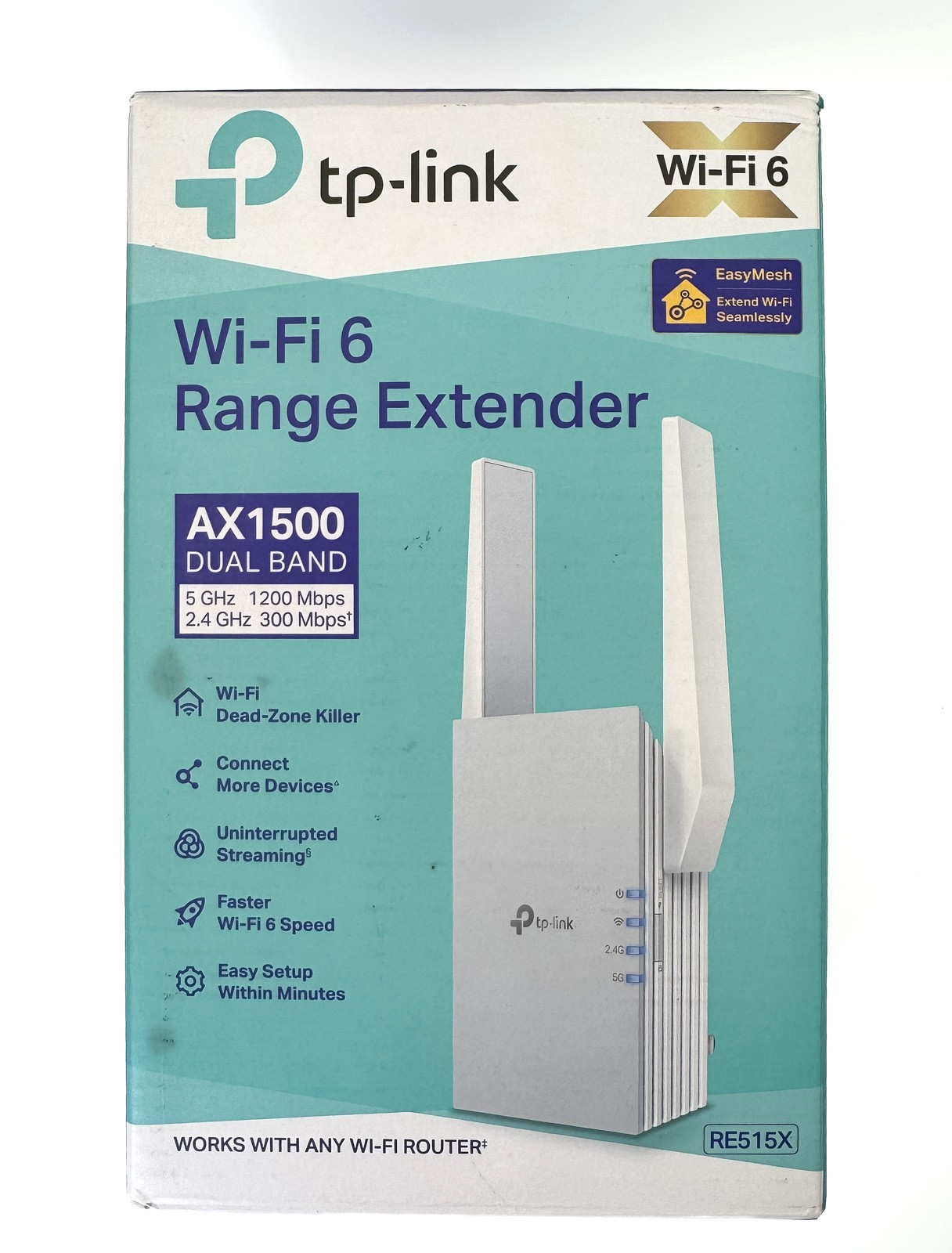TP-Link RE515X AX1500 WiFi 6 Range Extender Dual Band EasyMesh Open Box