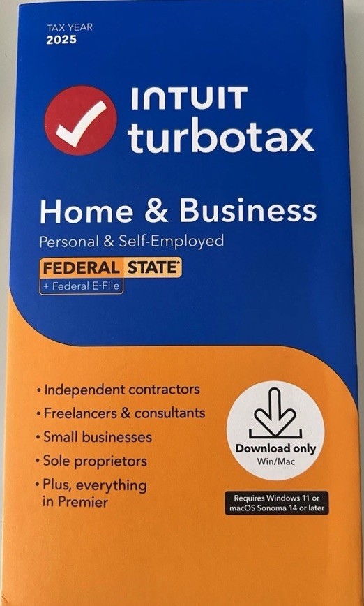 New 2025 TurboTax Home & Business Federal & State Code Card  Sealed Retail Pack