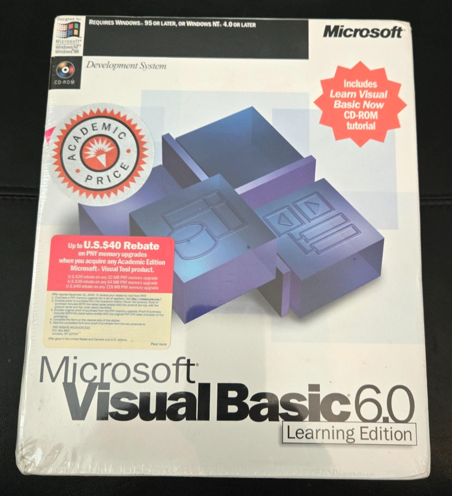 Microsoft Visual Basic 6.0 Learning Edition - New Sealed Box