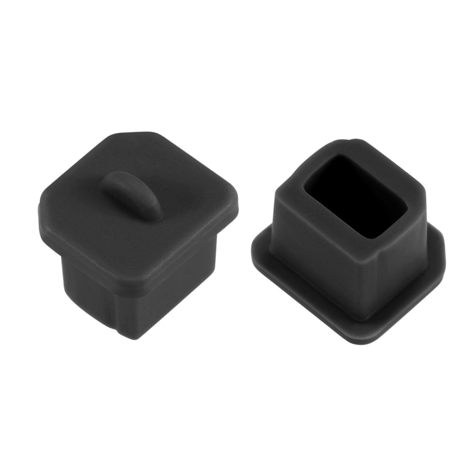 30pcs Silicone USB B Port Protectors Anti-Dust Stopper Cap Cover, Black