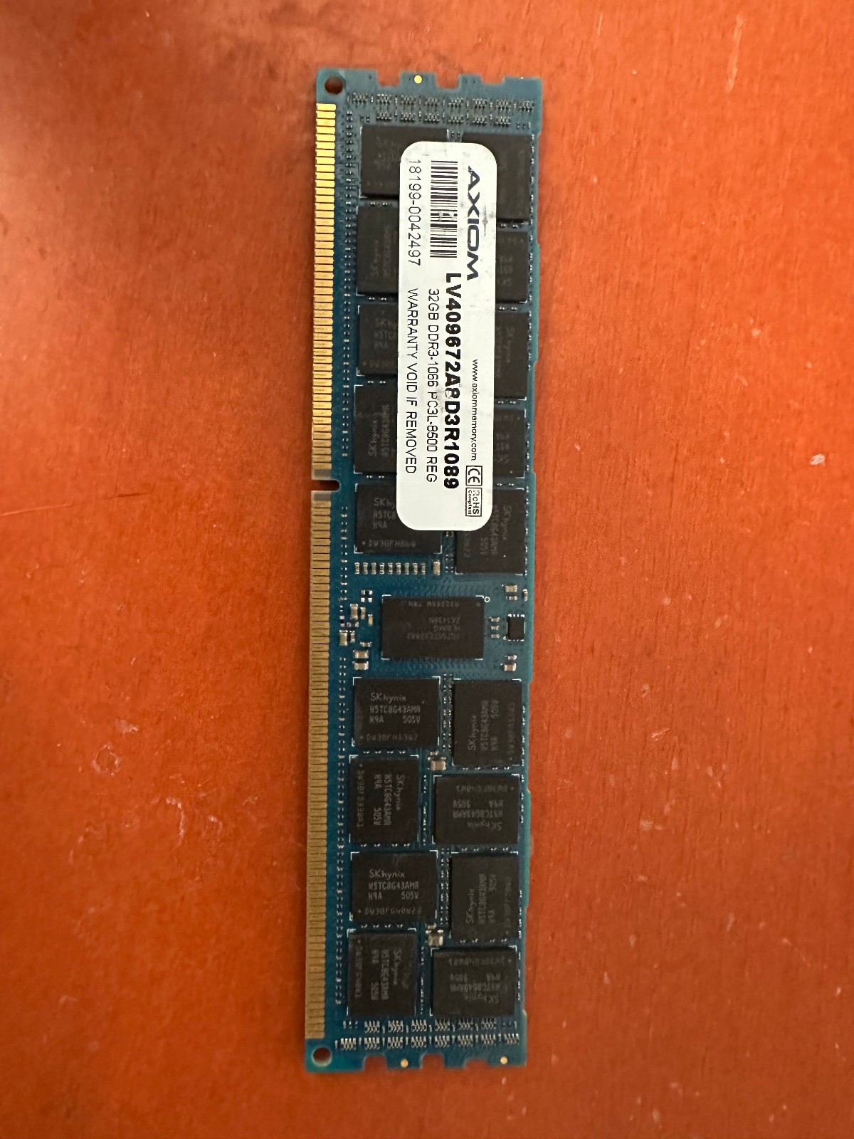 AXIOM 32GB DDR3-1066 PC3L-8500 REG Memory, LV409672A8D3R1089