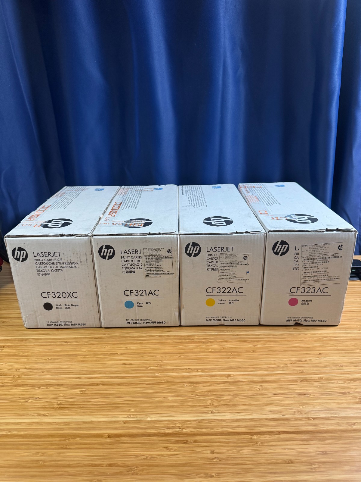 New Genuine HP 653X/653A CF320XC CF321AC CF322AC CF323AC CMYK M680 (Full Set)