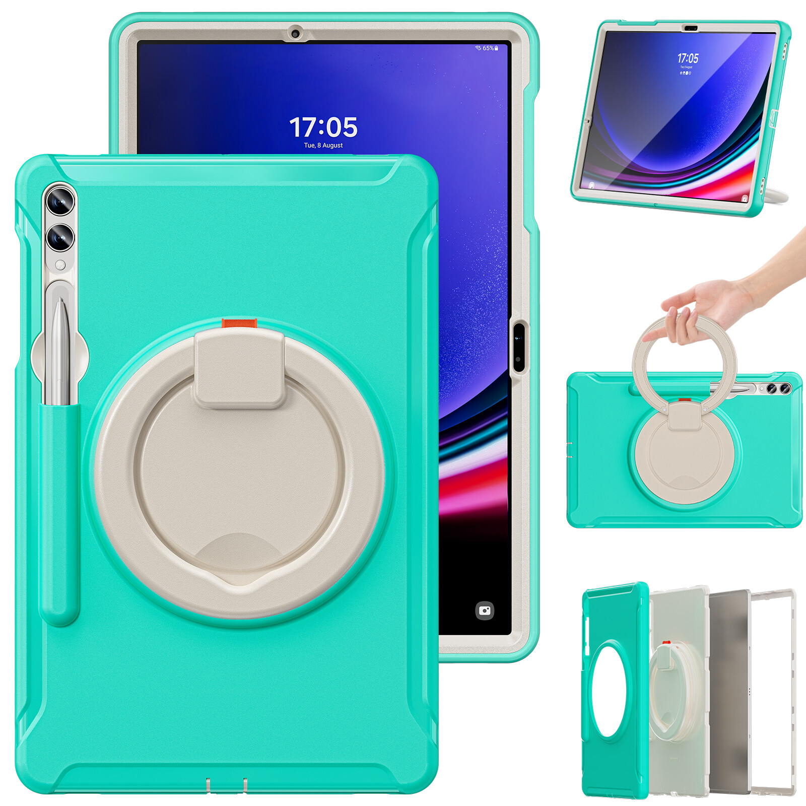 Shockproof Handle Grip Stand Case Cover for Samsung Tab S7+/S7 FE/S8+/S9+/S9 FE+
