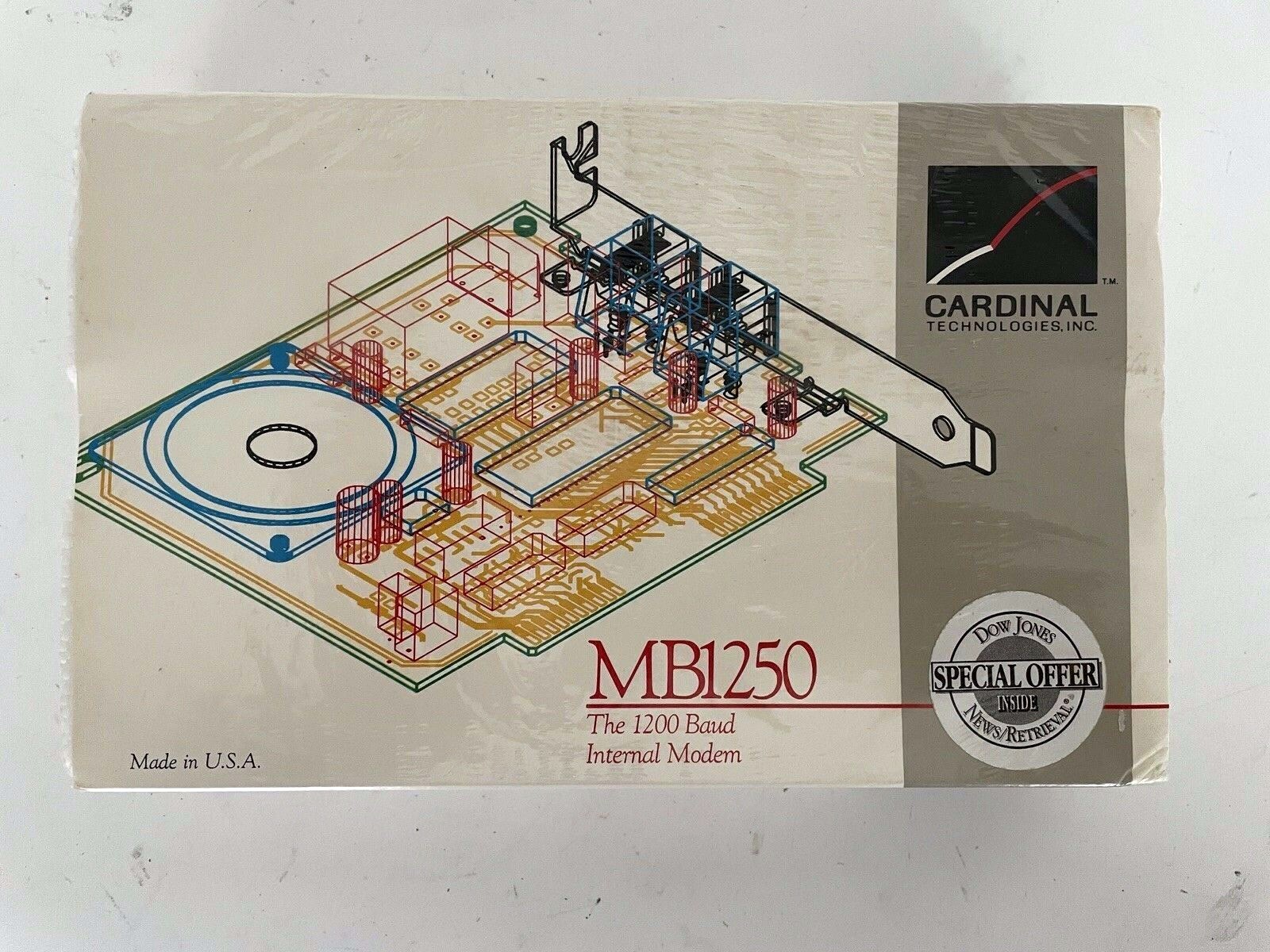 Vintage Cardinal Tech 1200 Baud Internal Modem MB1250 **New / Sealed