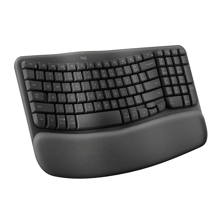 Logitech Ergo Series Wave Keys Wireless Ergonomic Keyboard, Graphite (920-011898