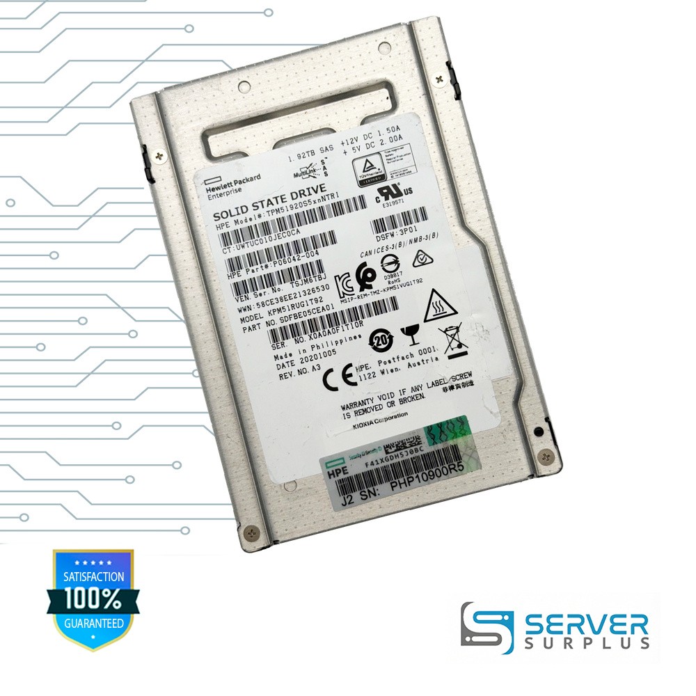 HPE KPM5 1.92TB SAS 2.5 in Enterprise SSD | P06042-004 | SDFBE05CEA01