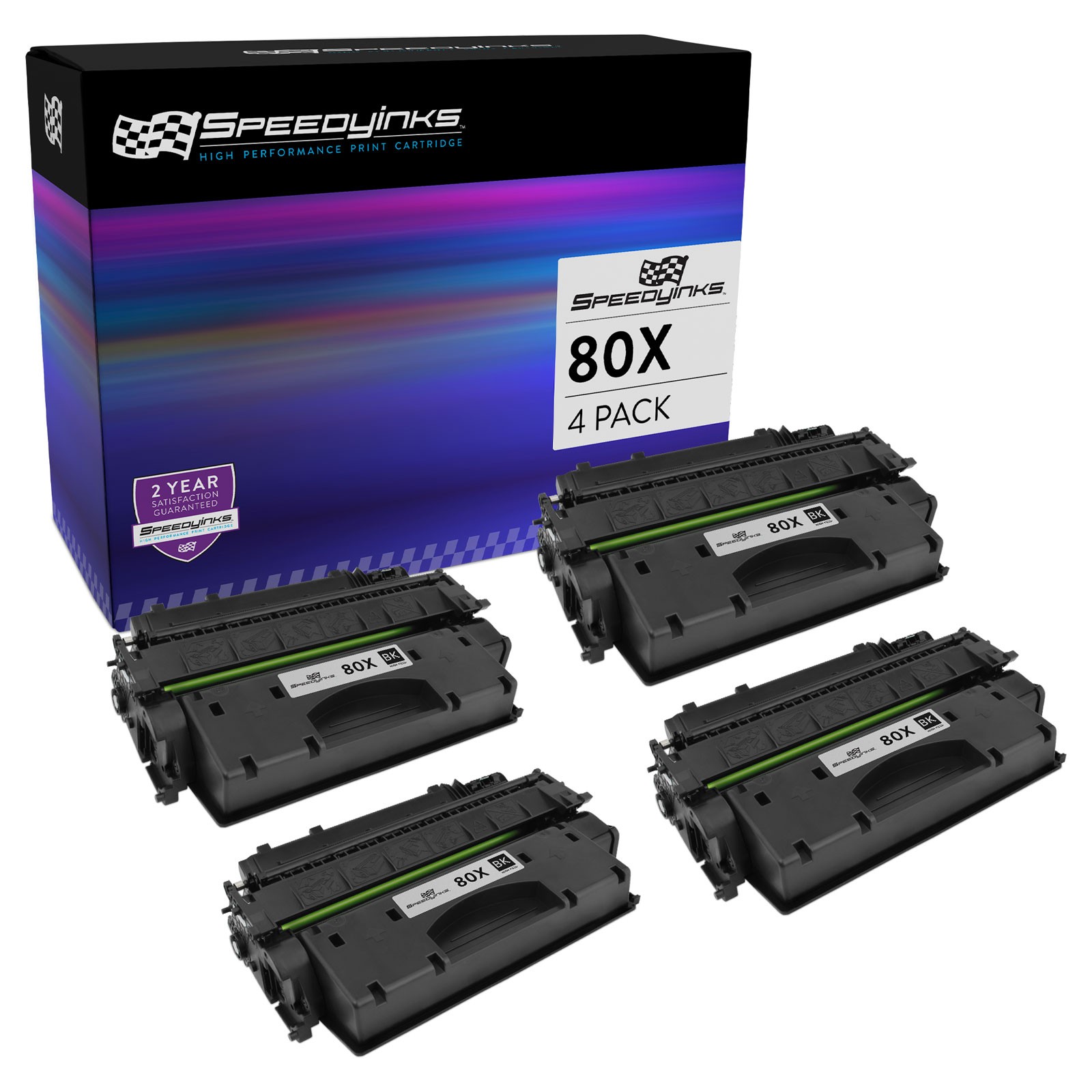 SPEEDY 4PK Replacement for HP 80X Toner Cartridge CF280X 80A CF280A HY Black