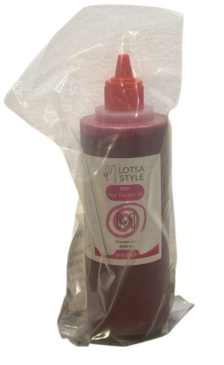 Lotsa Style DTF Magenta Heat Transfer Ink Premium A+ Refill Bottle 250ml NEW