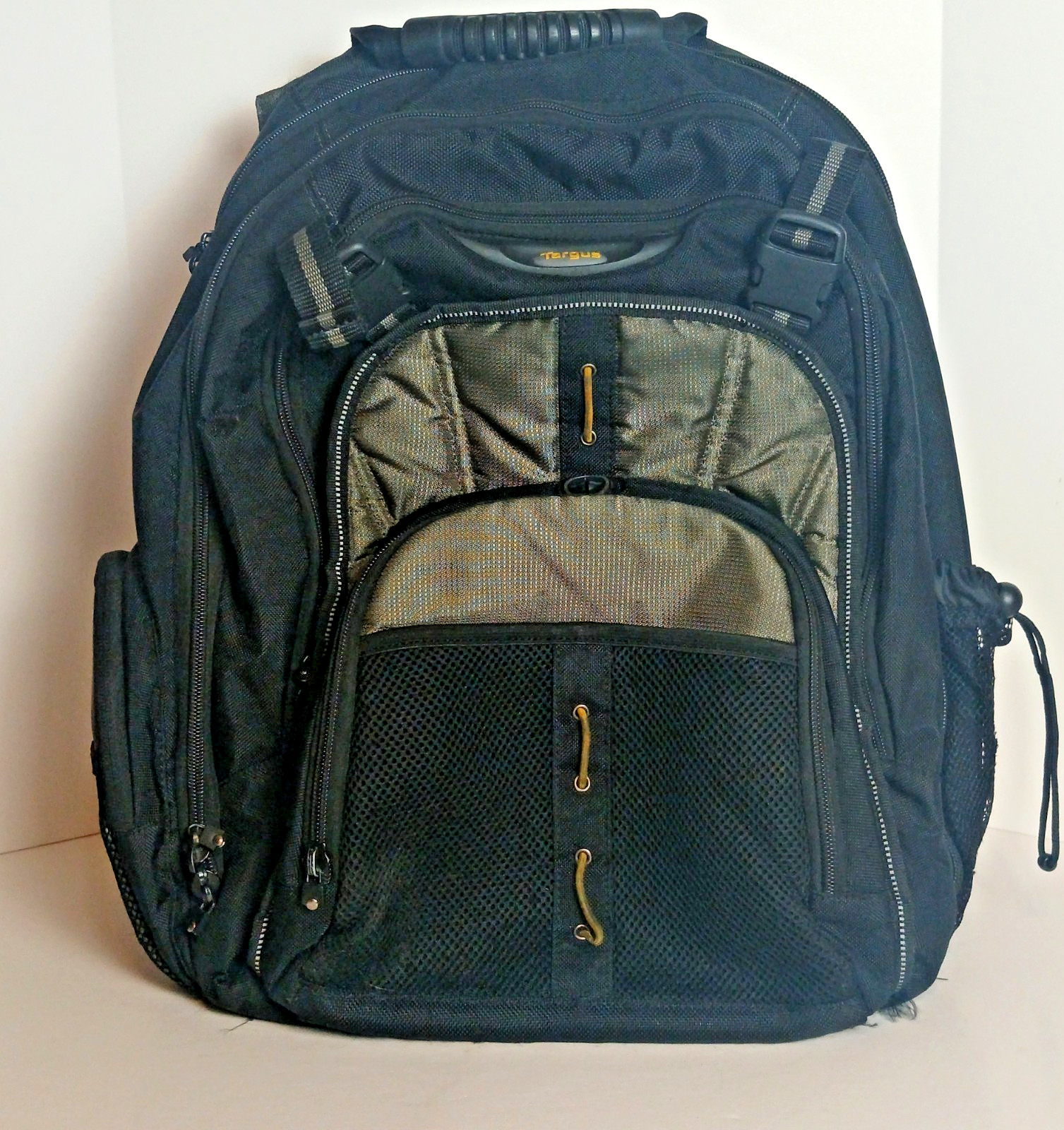 TARGUS Black Laptop Backpack Padded Tech Travel Bag Multi Pocket Durable Work