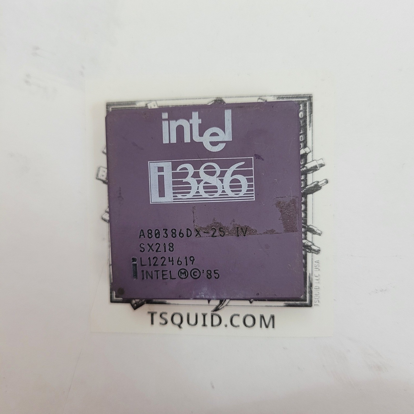 Intel SX218 CPU A80386DX-25 i386 DX 25MHz 132-Pin PGA Vintage Microprocessor
