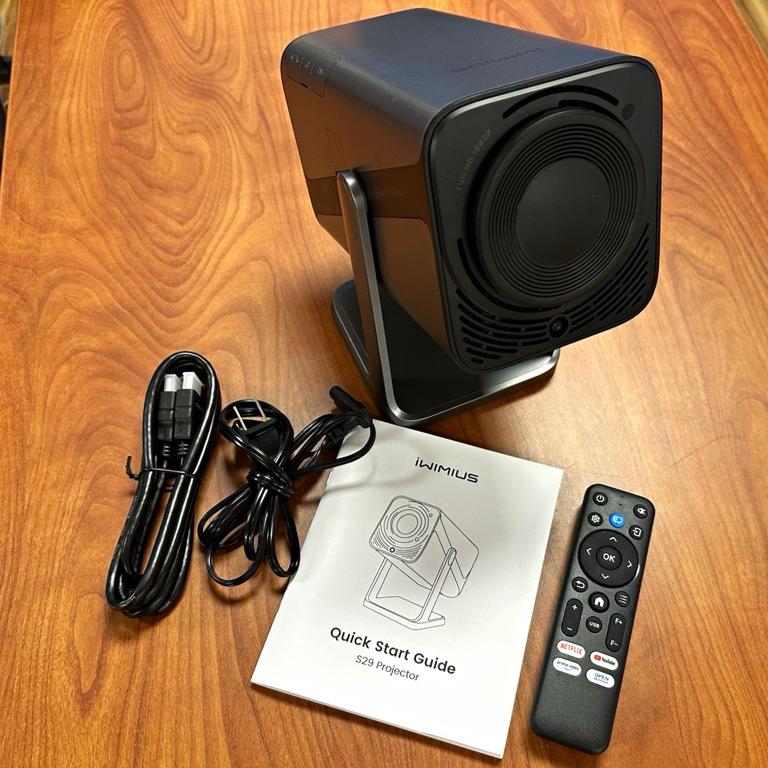 iWIMIUS S29 Desktop Smart Projector 1080p Auto Focus HDMI USB Gray/Black