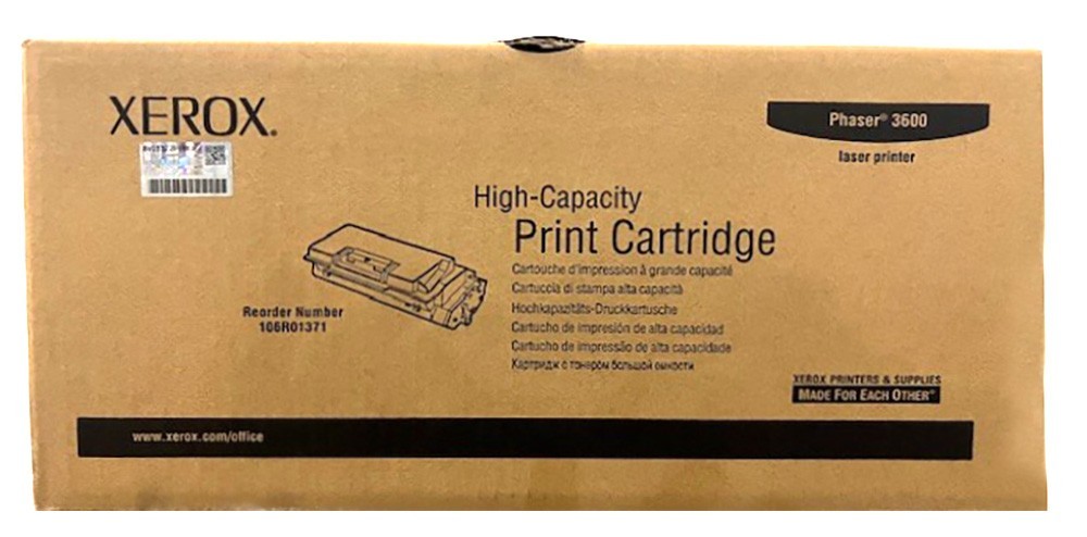 Xerox 106R01371 Black High-Yield Toner Cartridge for Phaser 3600 - New in Box