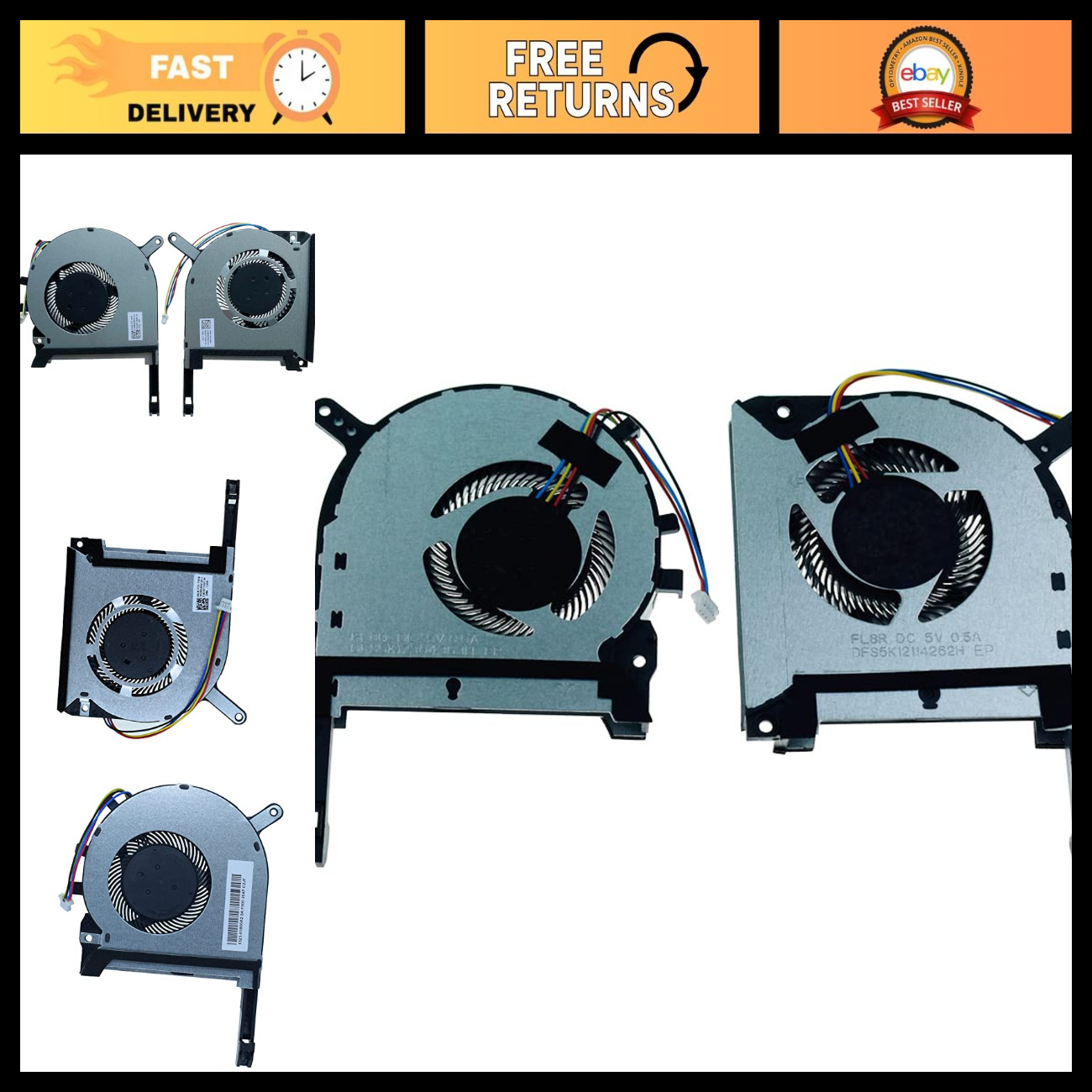 High-Performance CPU & GPU Cooling Fan for TUF Gaming A15 FA506 F15 FX506