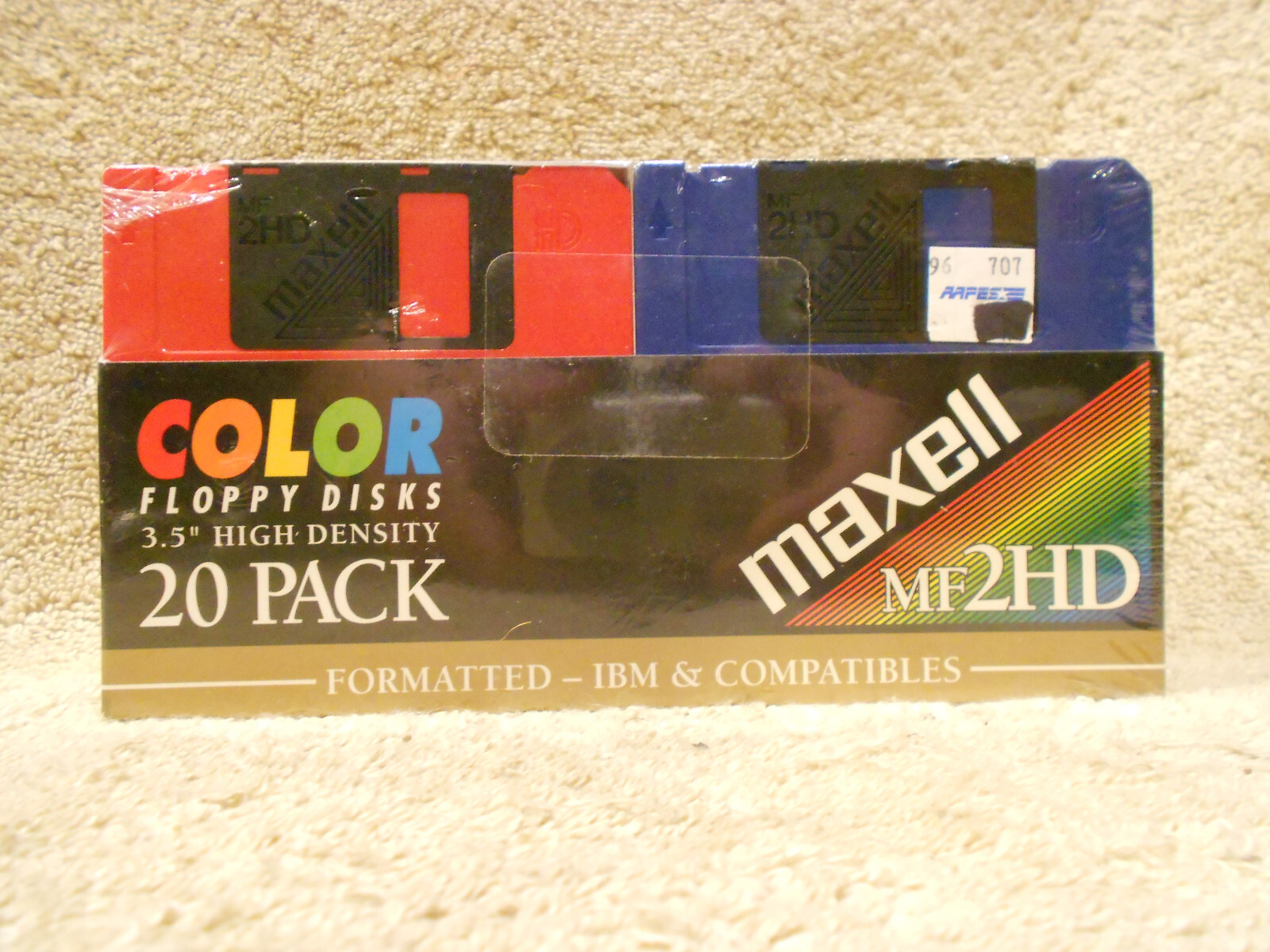 Maxell MF 2HD 1.44 MB PC 3.5 Inch High Density Color Floppy Disks 20 Pack New 