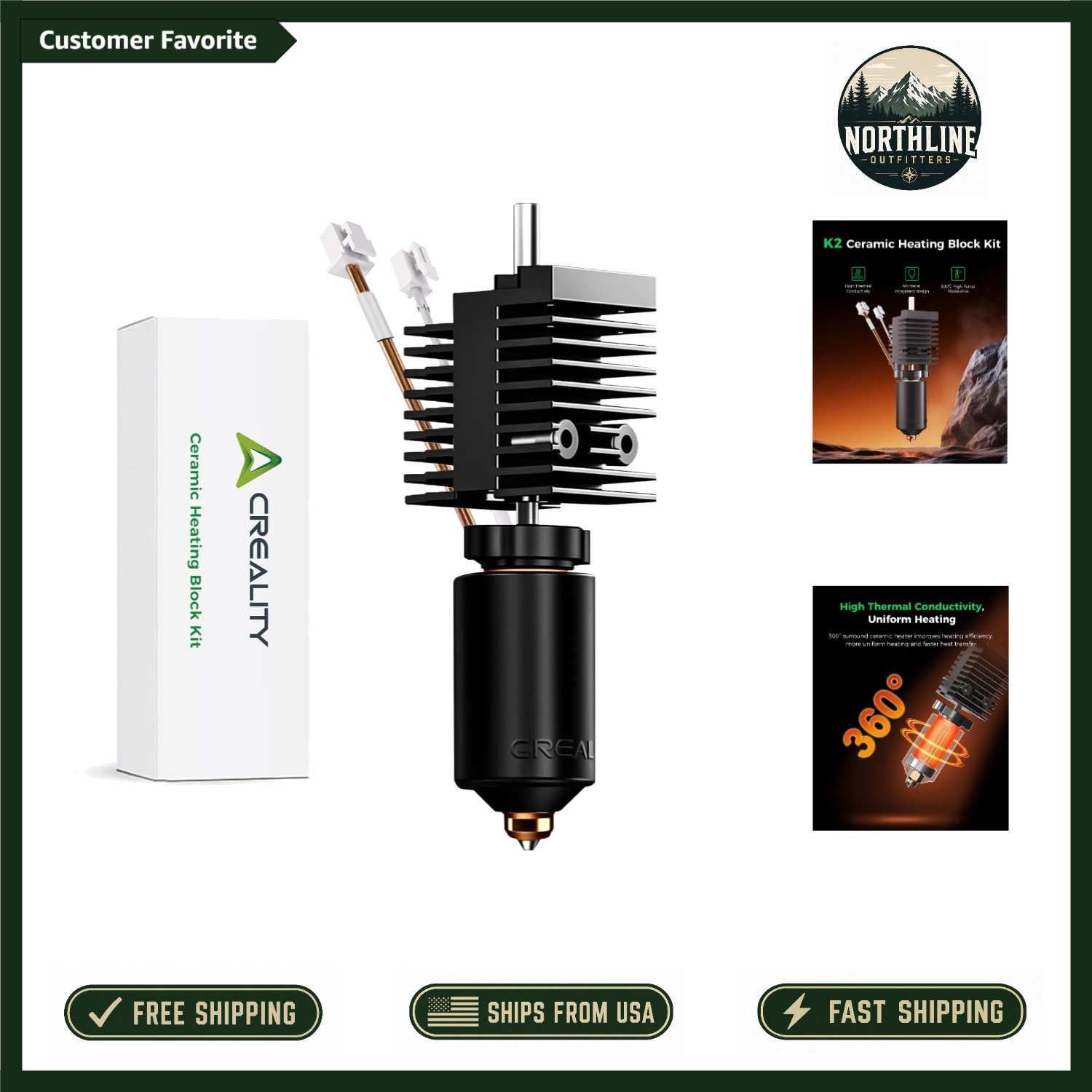 Upgraded K2 Hotend Kit - Supports Versatile Filament Use & Quick Maintenance