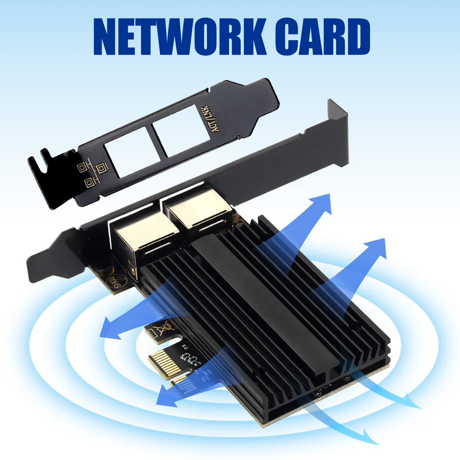 Dual Port RJ45 to PCI-E Network Card 2.5Gbps with Intel I226 Chipset for Desktop