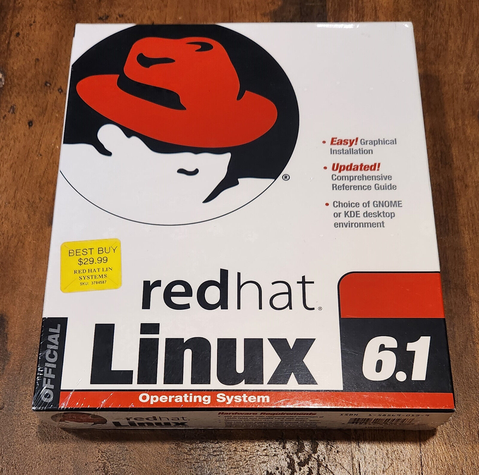 Redhat Linux 6.1 Operating System Standard Boxed Set - NEW SEALED Collectable