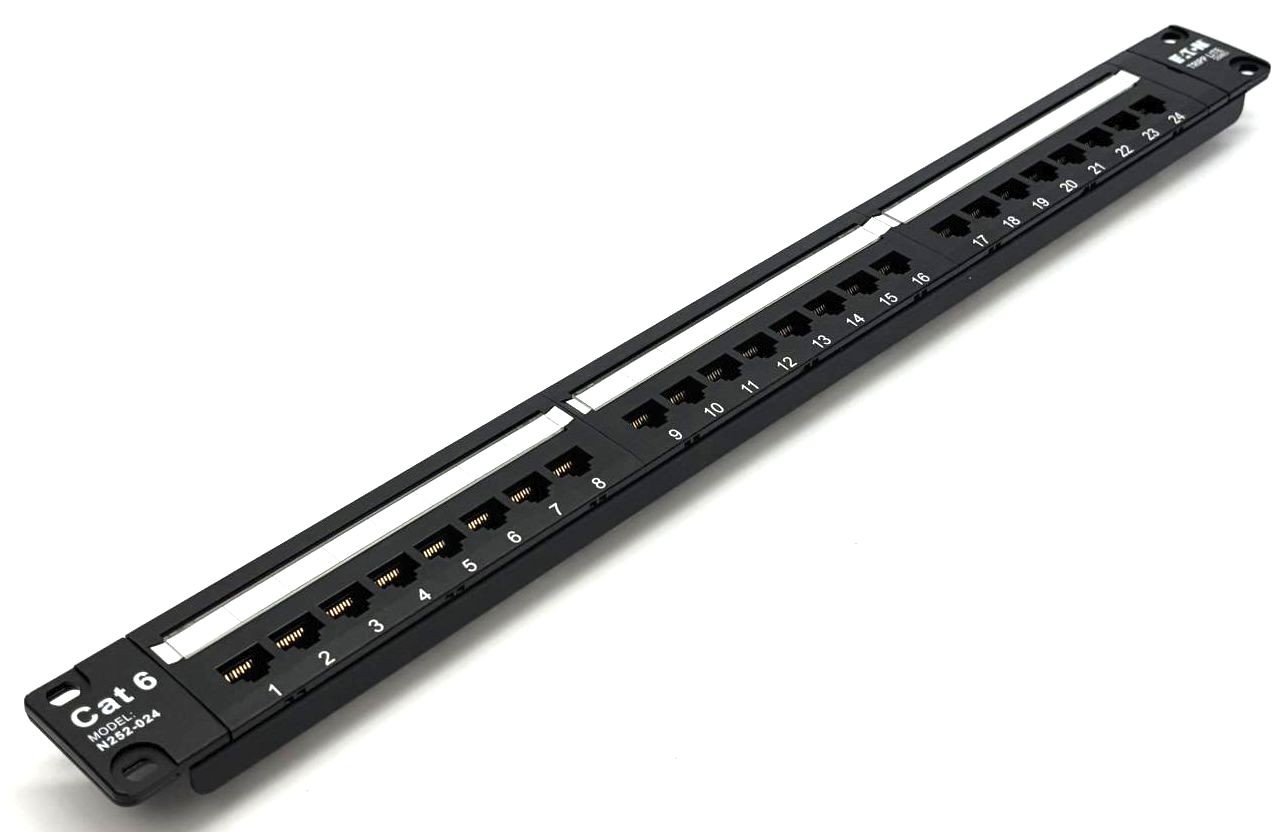 Tripp Lite Eaton N252-024 Patch Panel 24-Port 1U Rack-Mount RJ45 CAT6 110