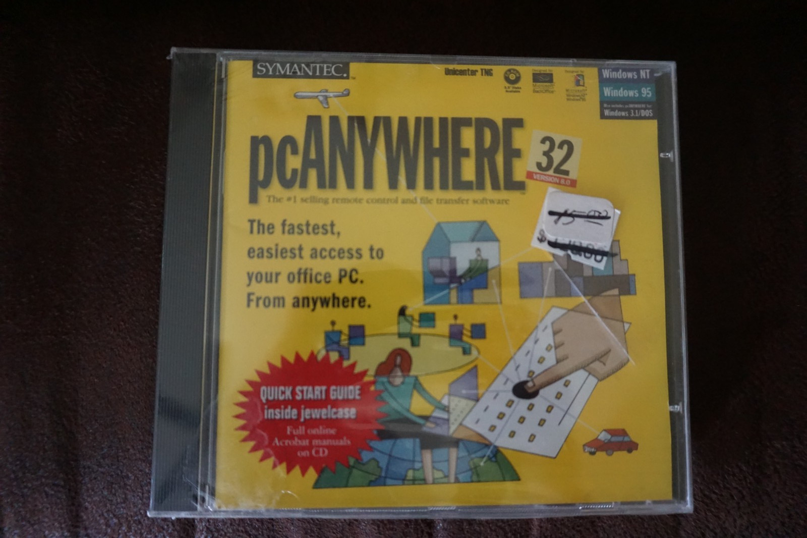 NEW SEALED SYMANTEC pcANYWHERE 32 Version 8.0 CD ROM File Transfer Software